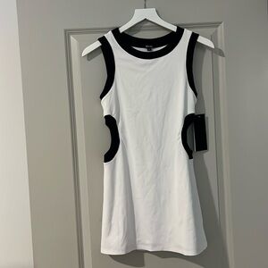 MICHI White Mini Dress with Black Trim